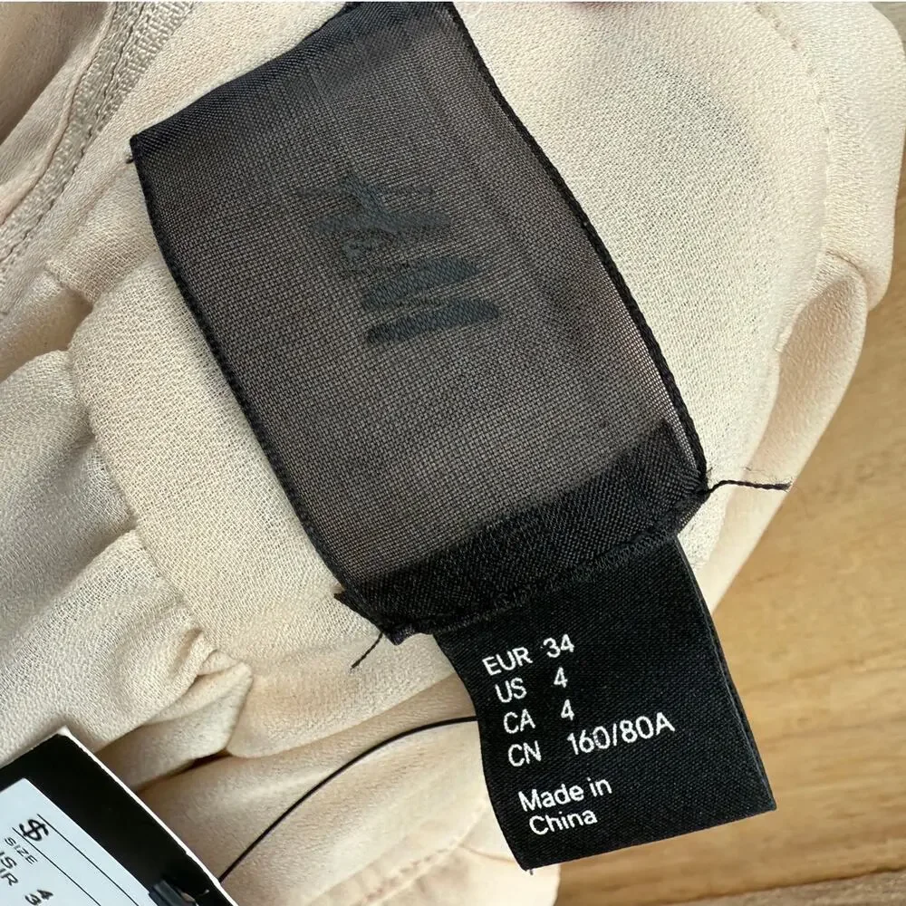 new H&M tan brown black snake print long chiffon deep v sleeveless maxi dress - Picture 5 of 10